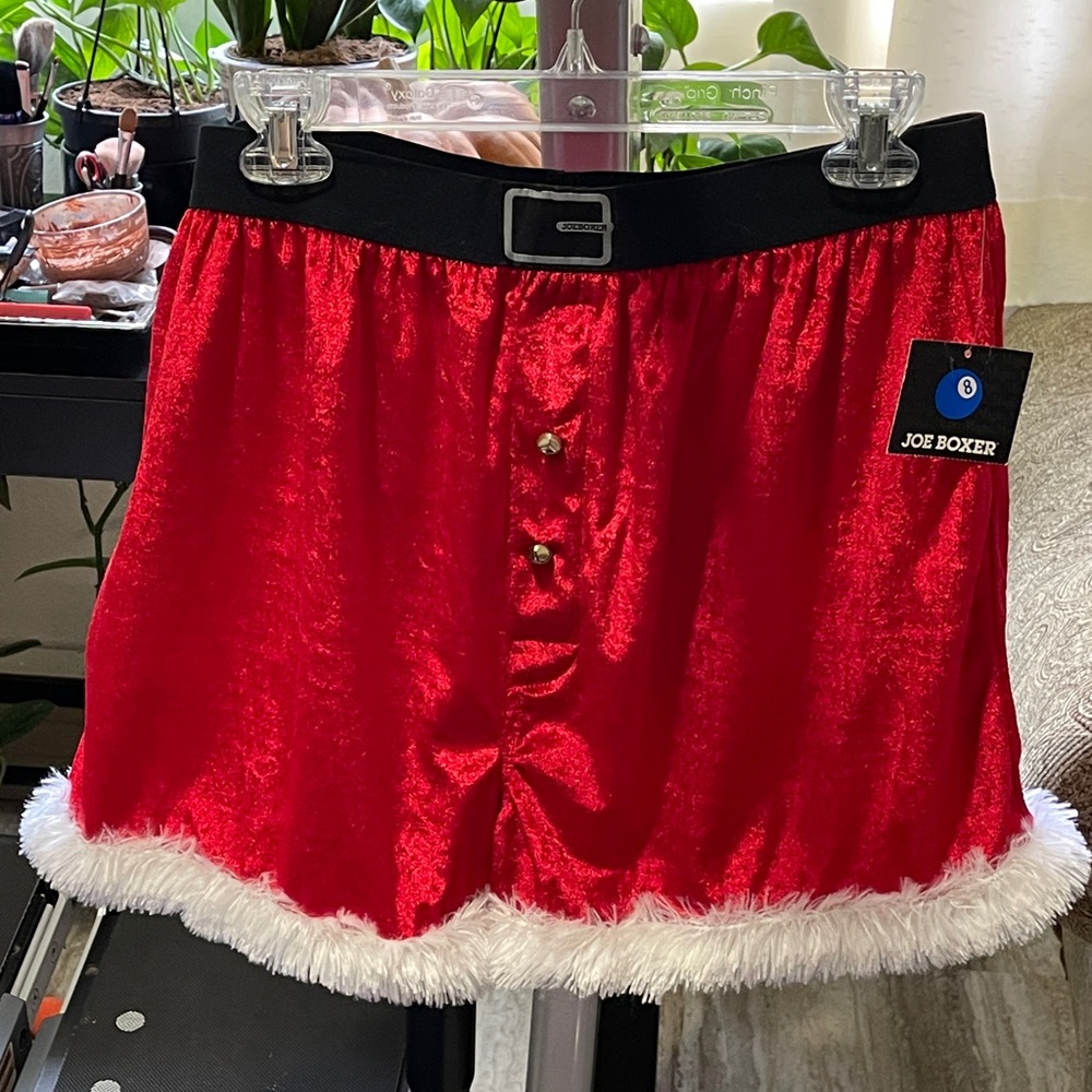 Joe Boxer Red Holiday Skirt with White Trim